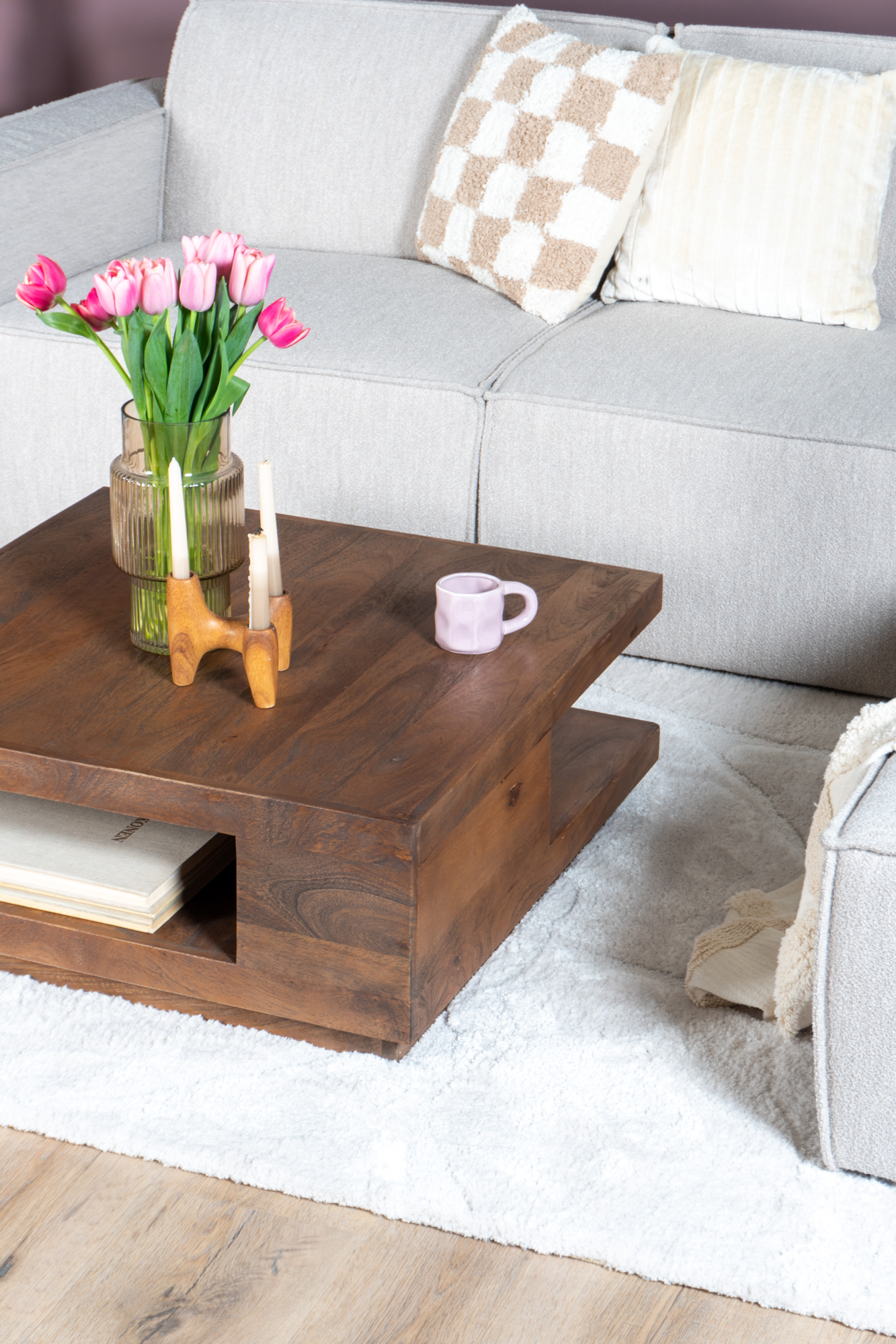 Salontafel Bram Mangohout 80x80 cm Espresso