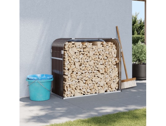 VIDAXL - Sac à outils Porte-bûches marron 120x45x100 cm acier galvanisé