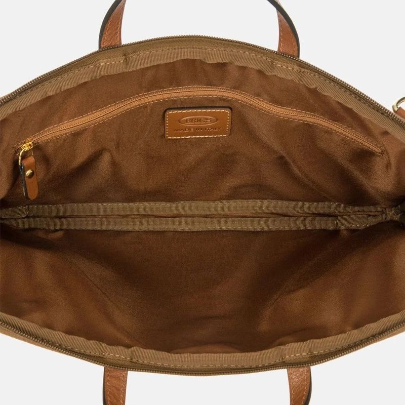 BRIC'S - Laptoptas - Camel - Suède Look - Met Schouderriem