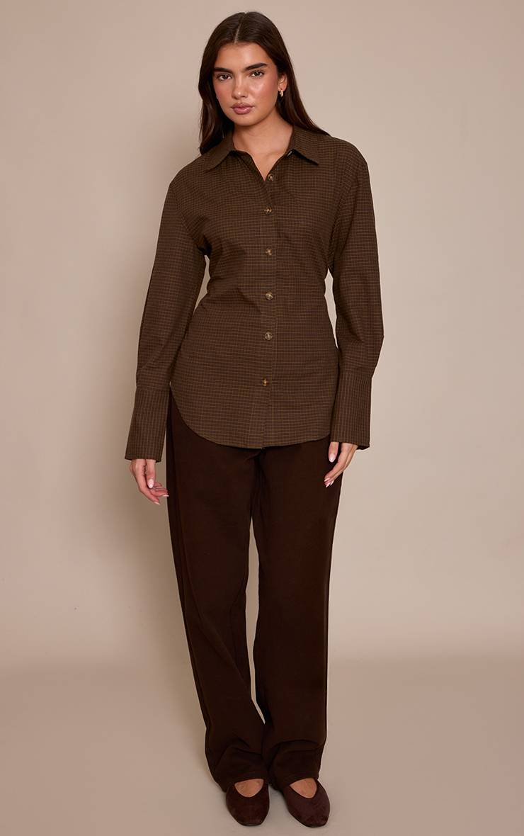 Vert Chemise Cintrée À Dos Noué Et Poignets Profonds