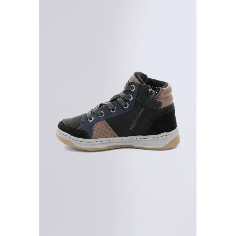 KICKOSTA NOIR BLEU MARRON SNEAKERS HAUTES Synthétique Garçon