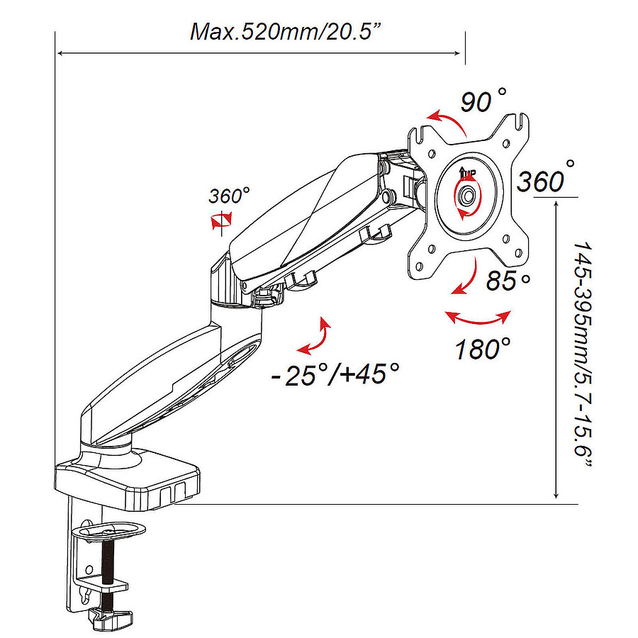 INOVU MB22 V2 + Support SBA1 Noir