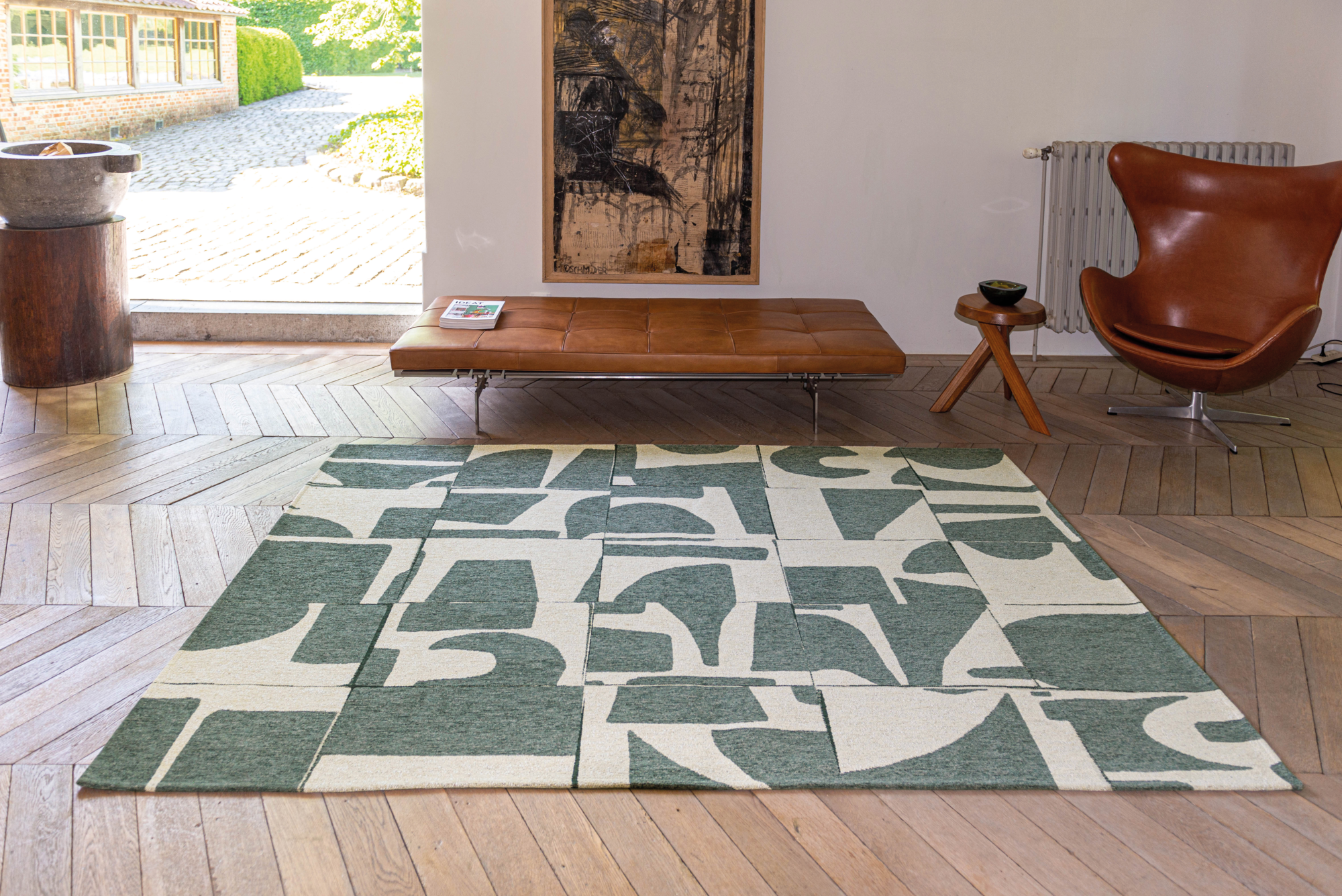 Ecorugs vloerkleed Papercut groen ∅ 140 cm