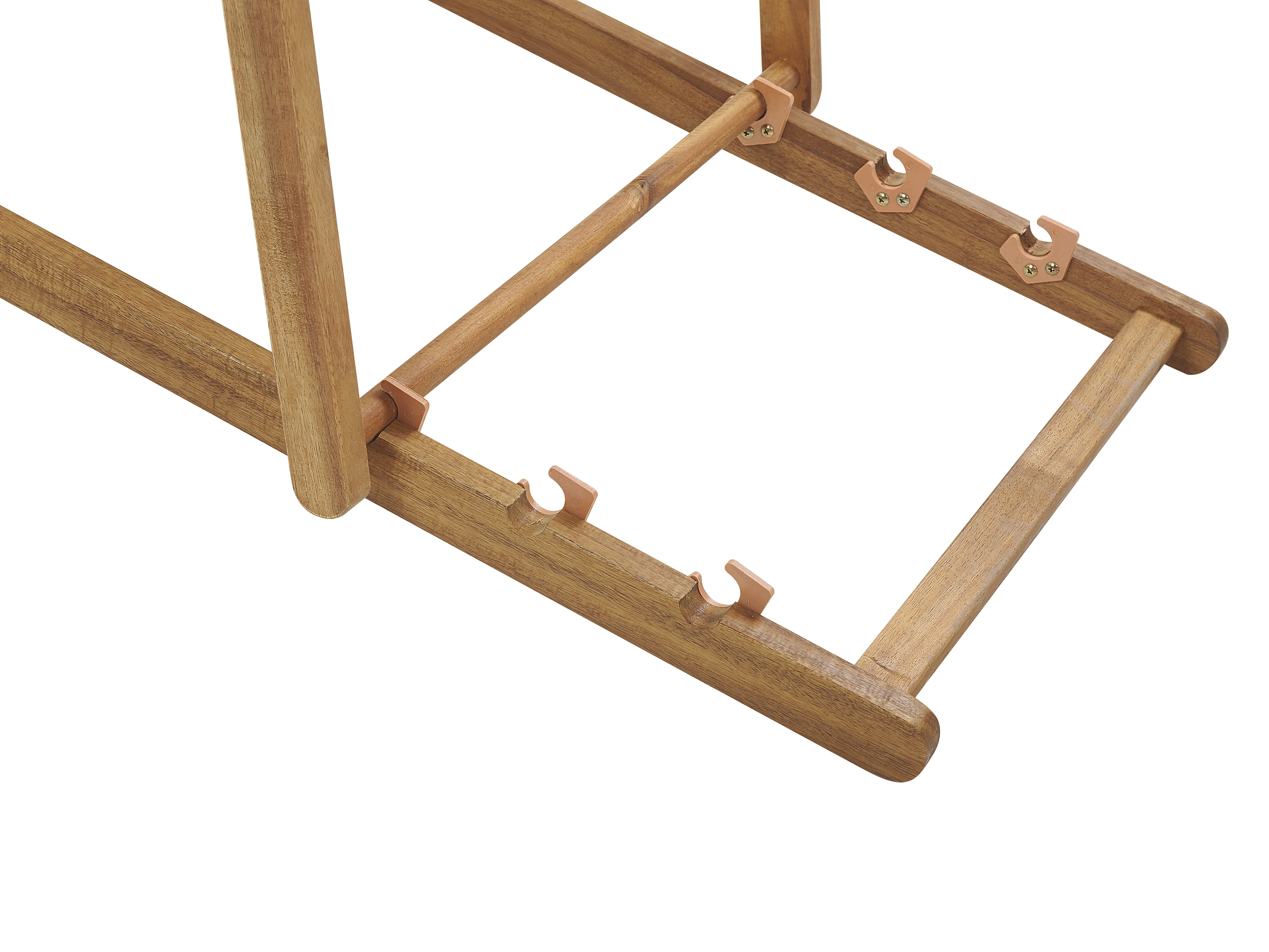 Set van 2 inklapbare ligstoelen ANZIO met vervangingshoezen Bloemen motief Acaciahout Lichtbruin