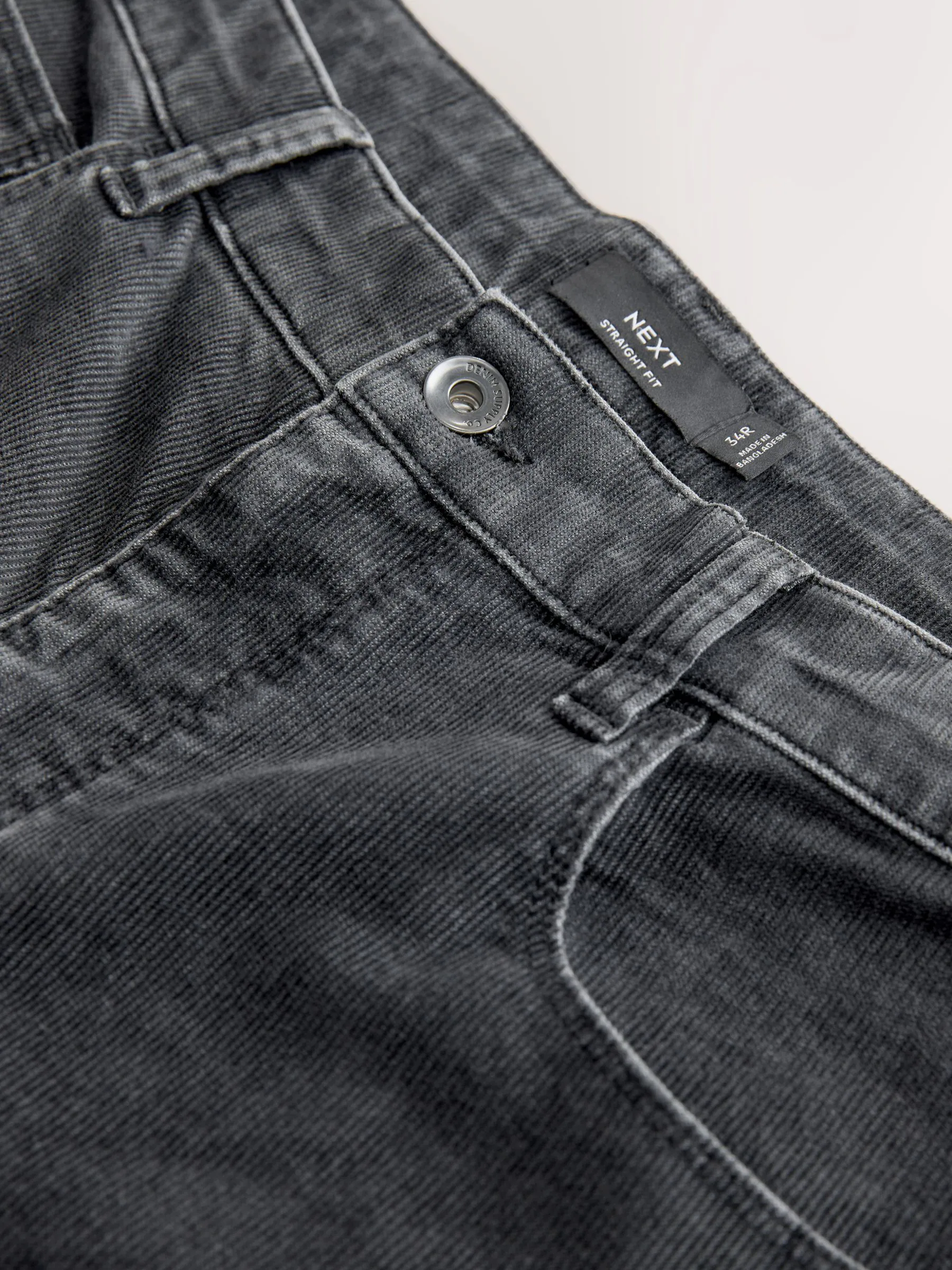 Zwarte wassing - Corduroy 5 Pocket Stretch Trousers