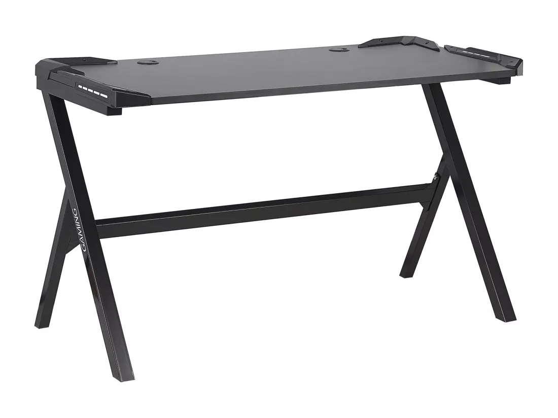 Bureau gamer éclairage LED 120 x 60 cm noir DANVERS