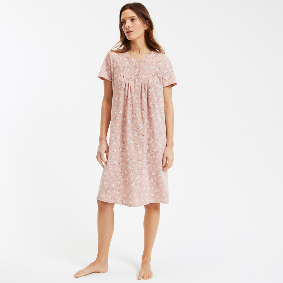ANNE WEYBURN<br>Camisola de algodão estampada, mangas curtas
