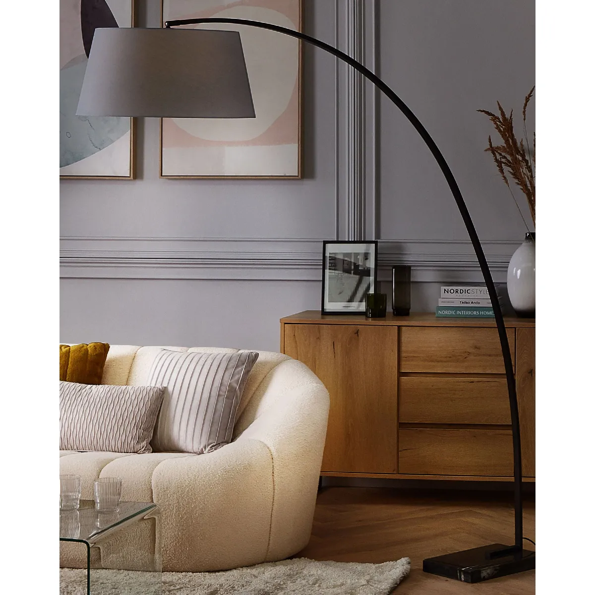 Beliani Lampadaire BENUE Gris