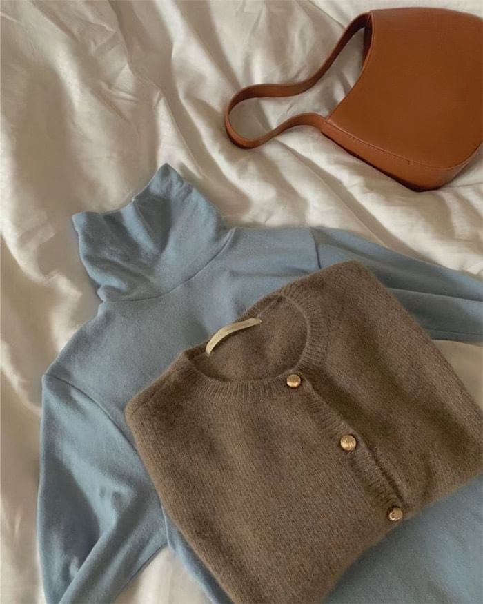 Rred - Effen vest met ronde hals en knoopjes