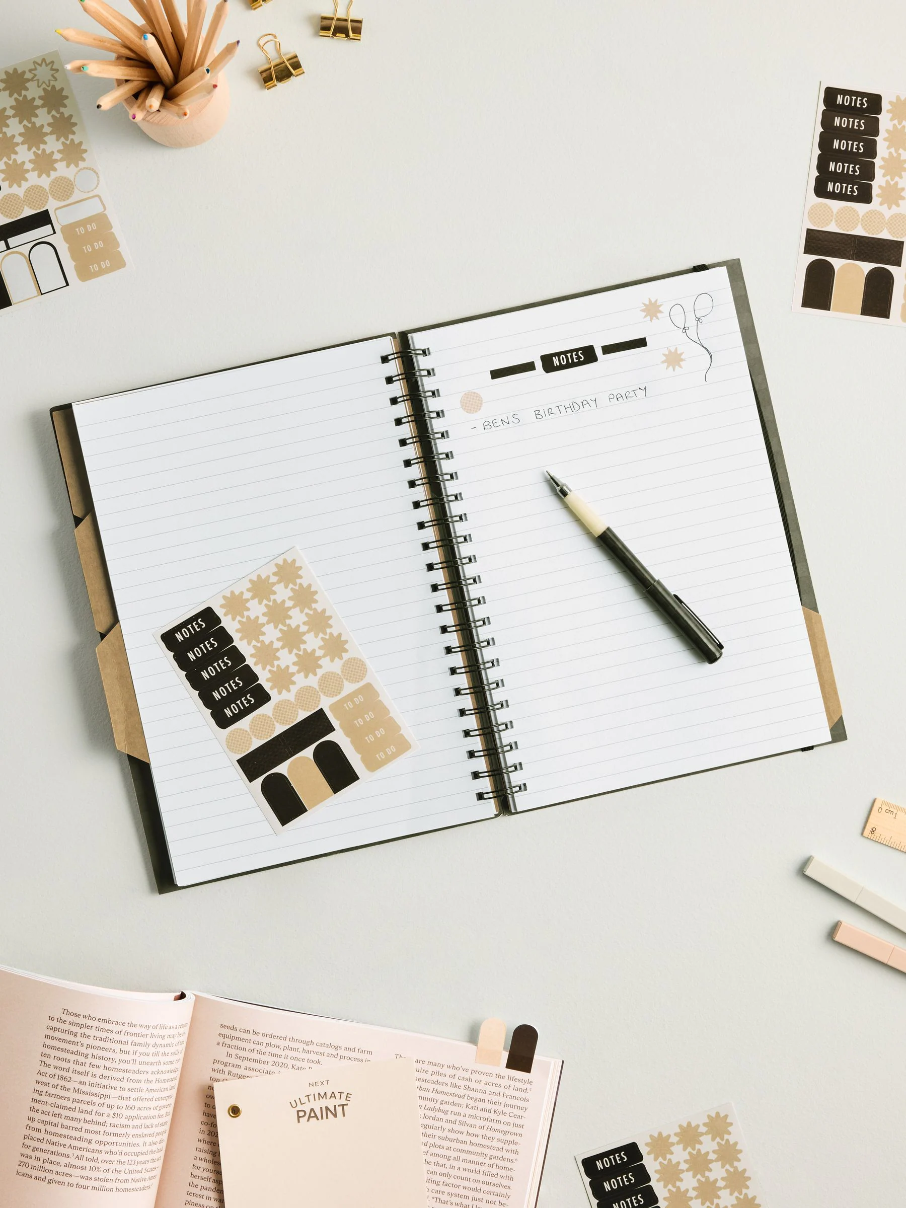 A4 Project-notitieboek met stickers en pen