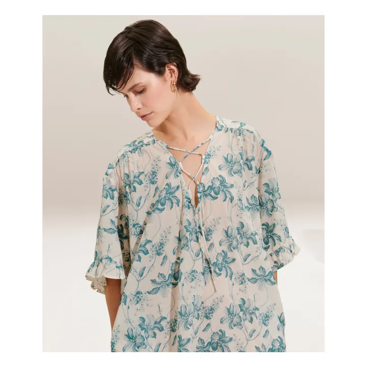 BELLEPIECE Robe Lourdes Fleurie | Bleu