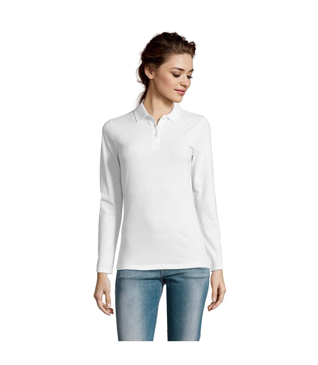 SOLS - Polo manches longues PERFECT - Femme (Blanc) - UTPC2908