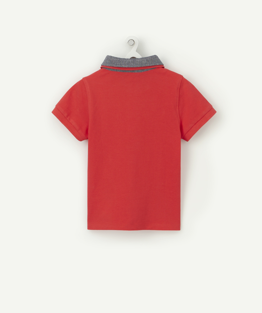 POLO BÉBÉ GARÇON ROUGE AVEC DOUBLE COL