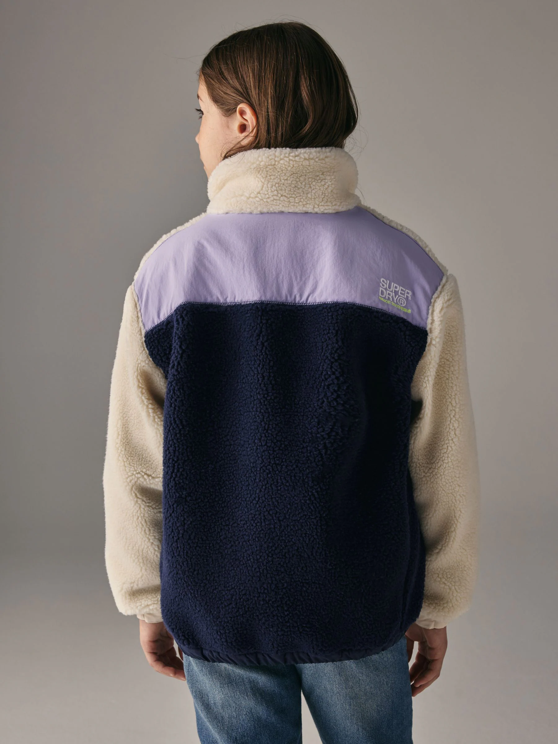 Paars - Superdry - Jack met rits en borgvoering