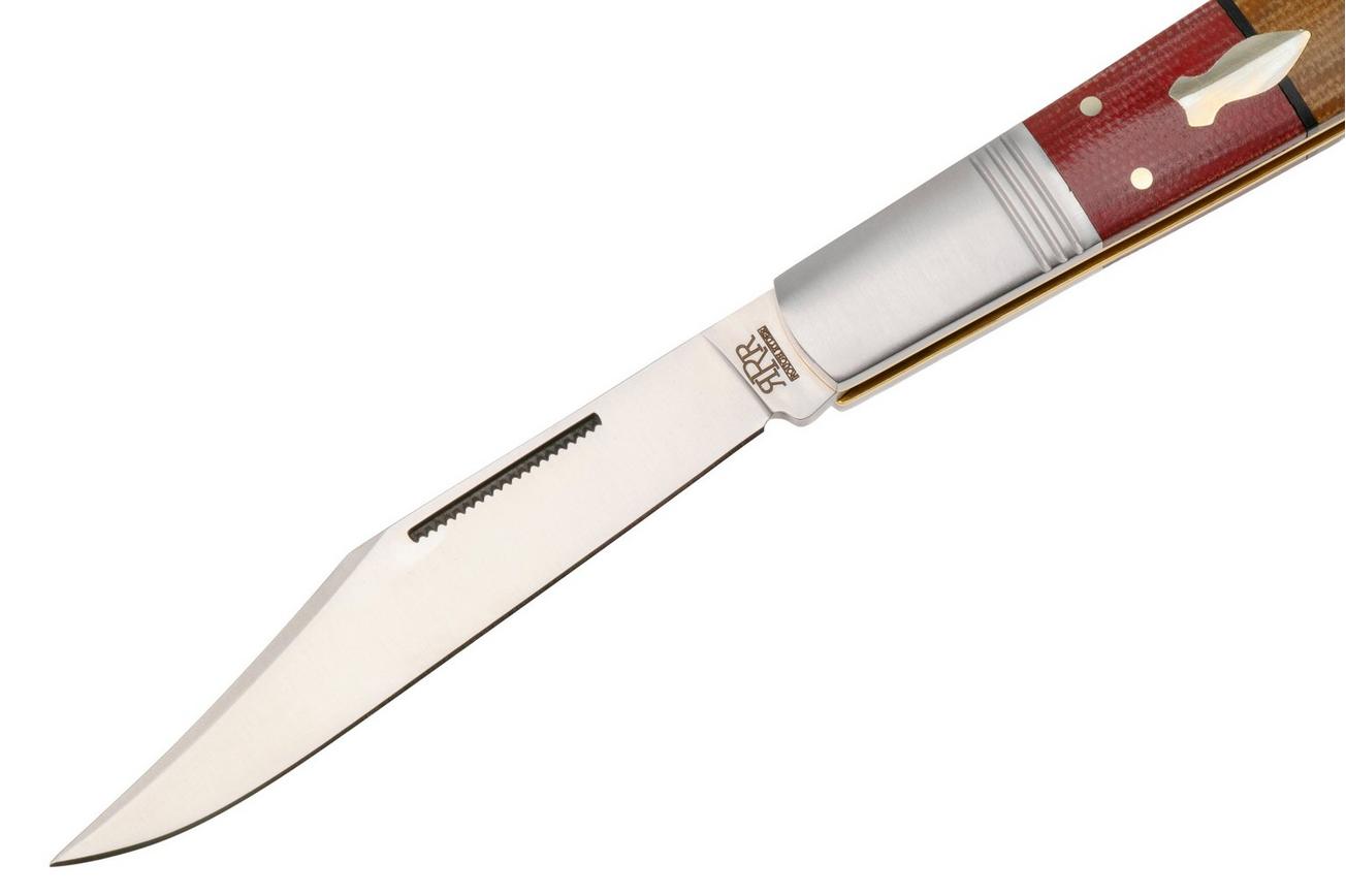 Rough Ryder Reserve Longfellow Barlow RRR046, D2, Chili Pepper & Brown Micarta, slipjoint zakmes