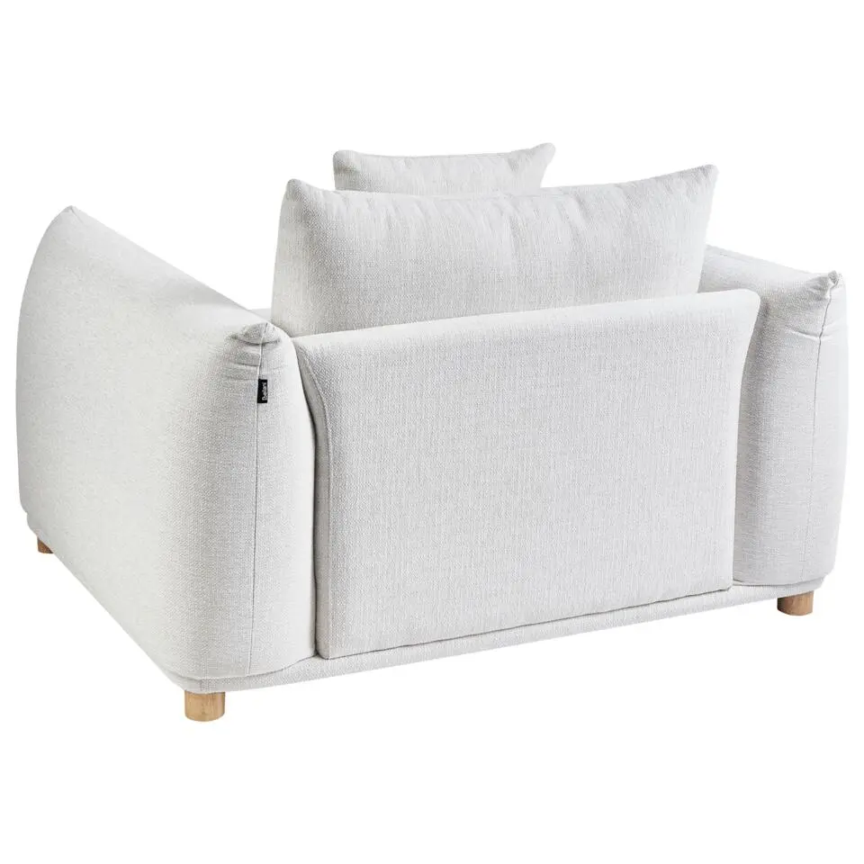 LUVOS - Fauteuil - Gebroken wit - Stof