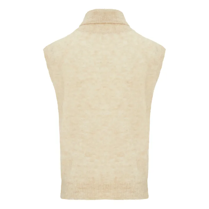 Pomandère Pull Sans Manches Laine Vierge et Mohair | Ecru