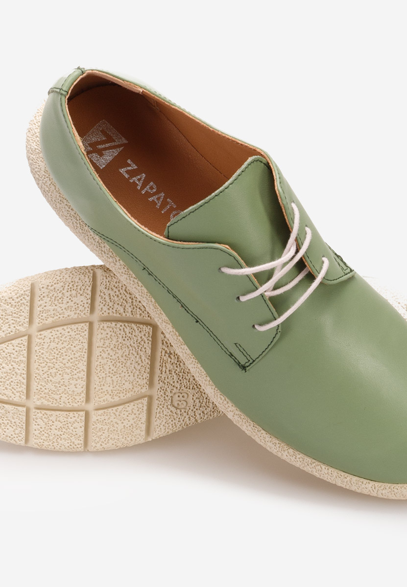 Chaussures derby en cuir vert Karysa