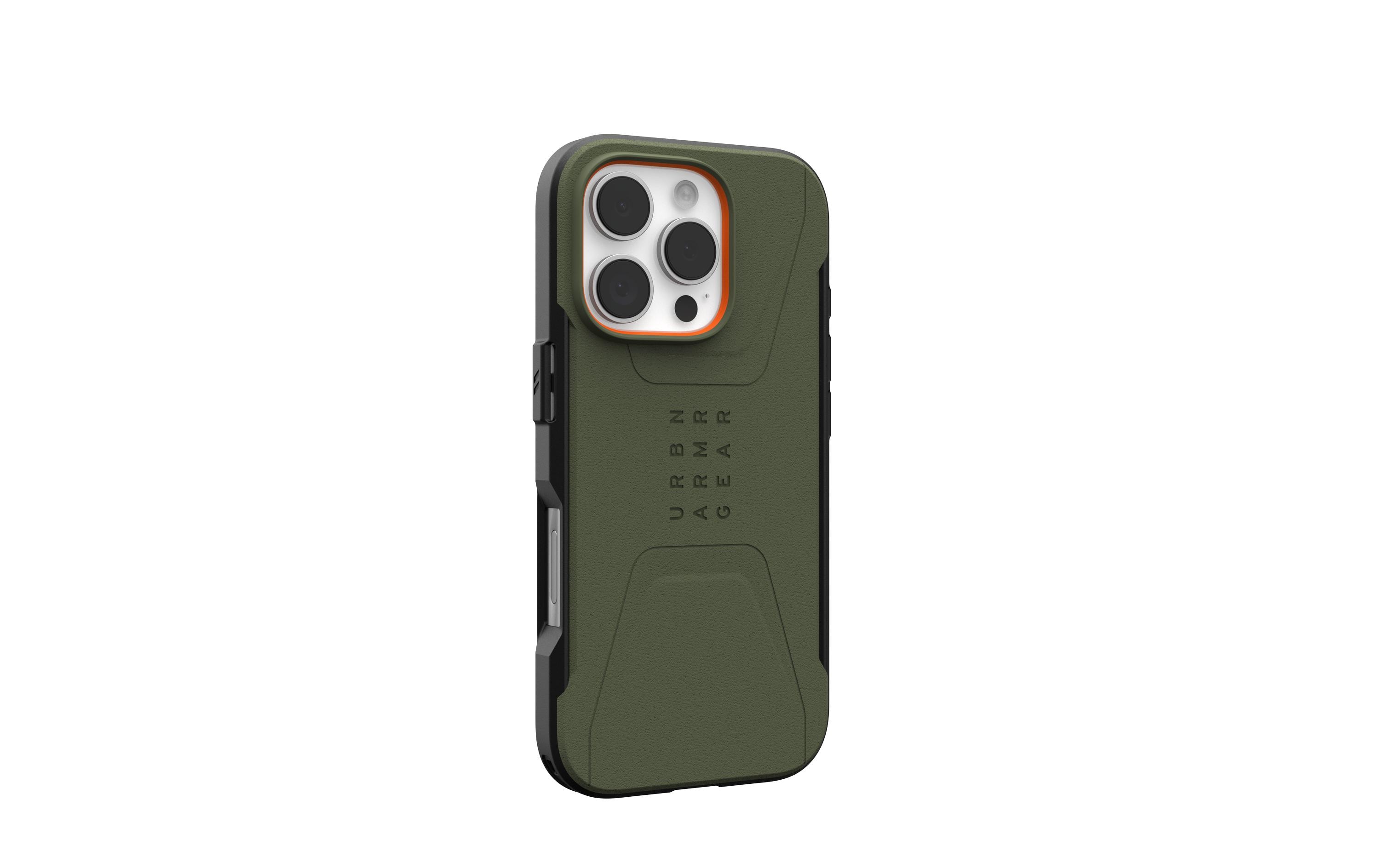 Back Cover Civilian Case iPhone 16 Pro Olive DrabSchutzhülle für das Apple iPhone 16 Pro