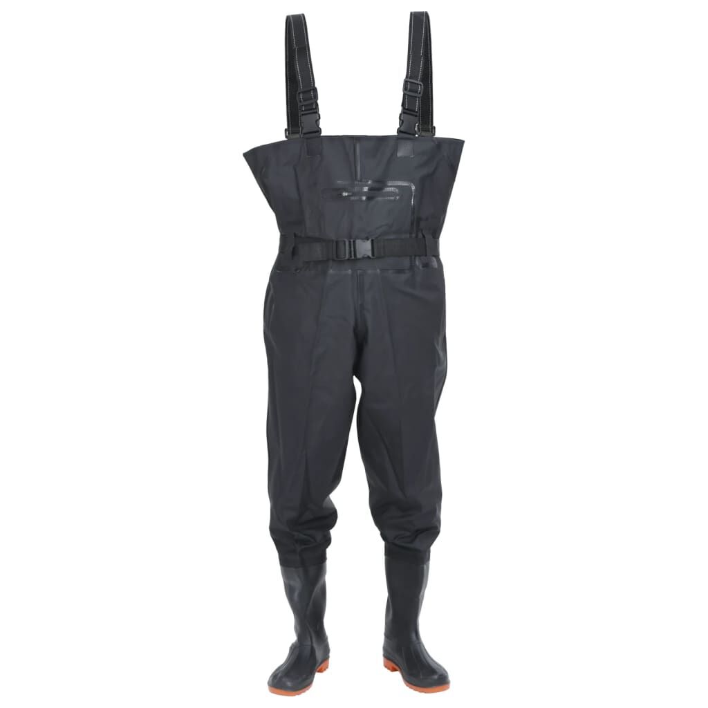 vidaXL Hoge taille vislaarzen met band, zwart, maat 38