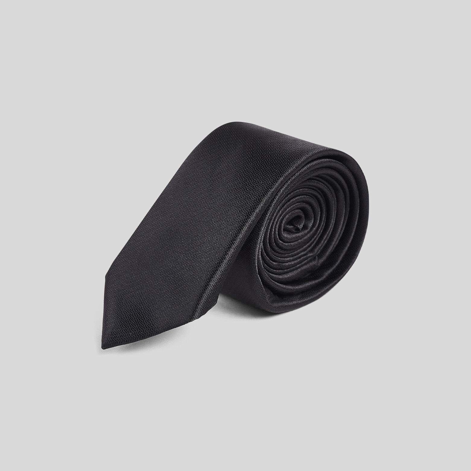 Cravate fine unie Noir