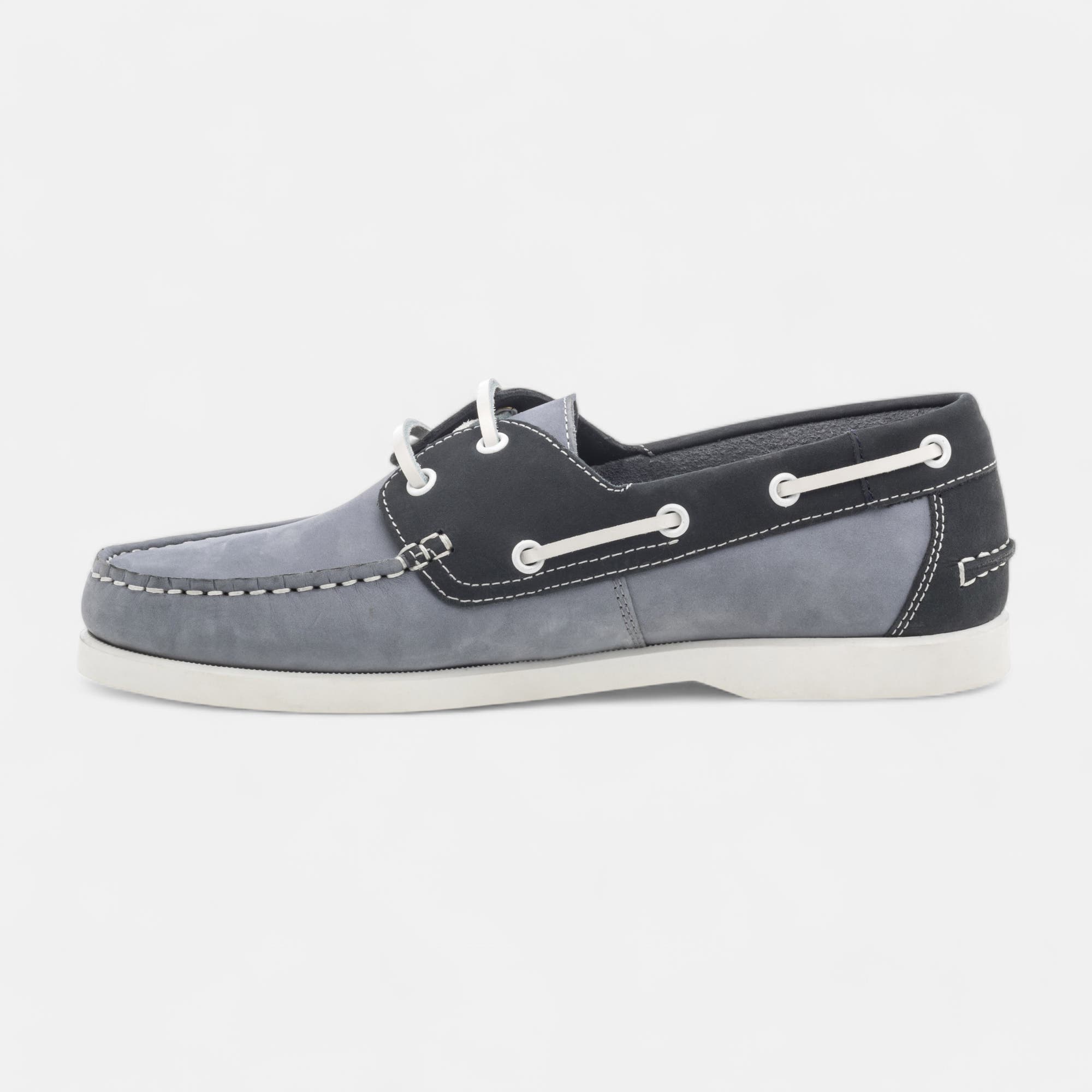 Chaussures bateau Homme en cuir bleu ciel