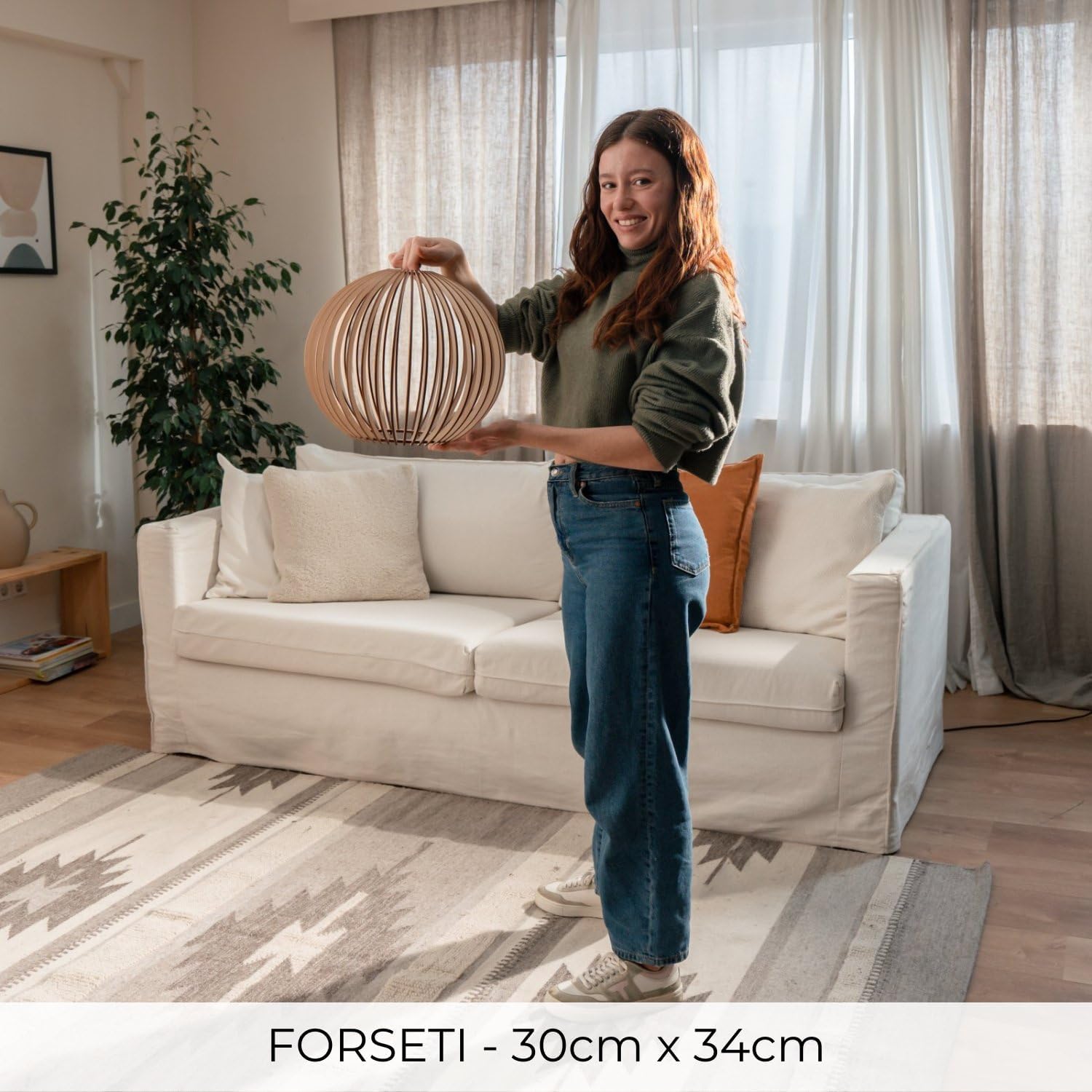 Pendelleuchte Holz „Forseti