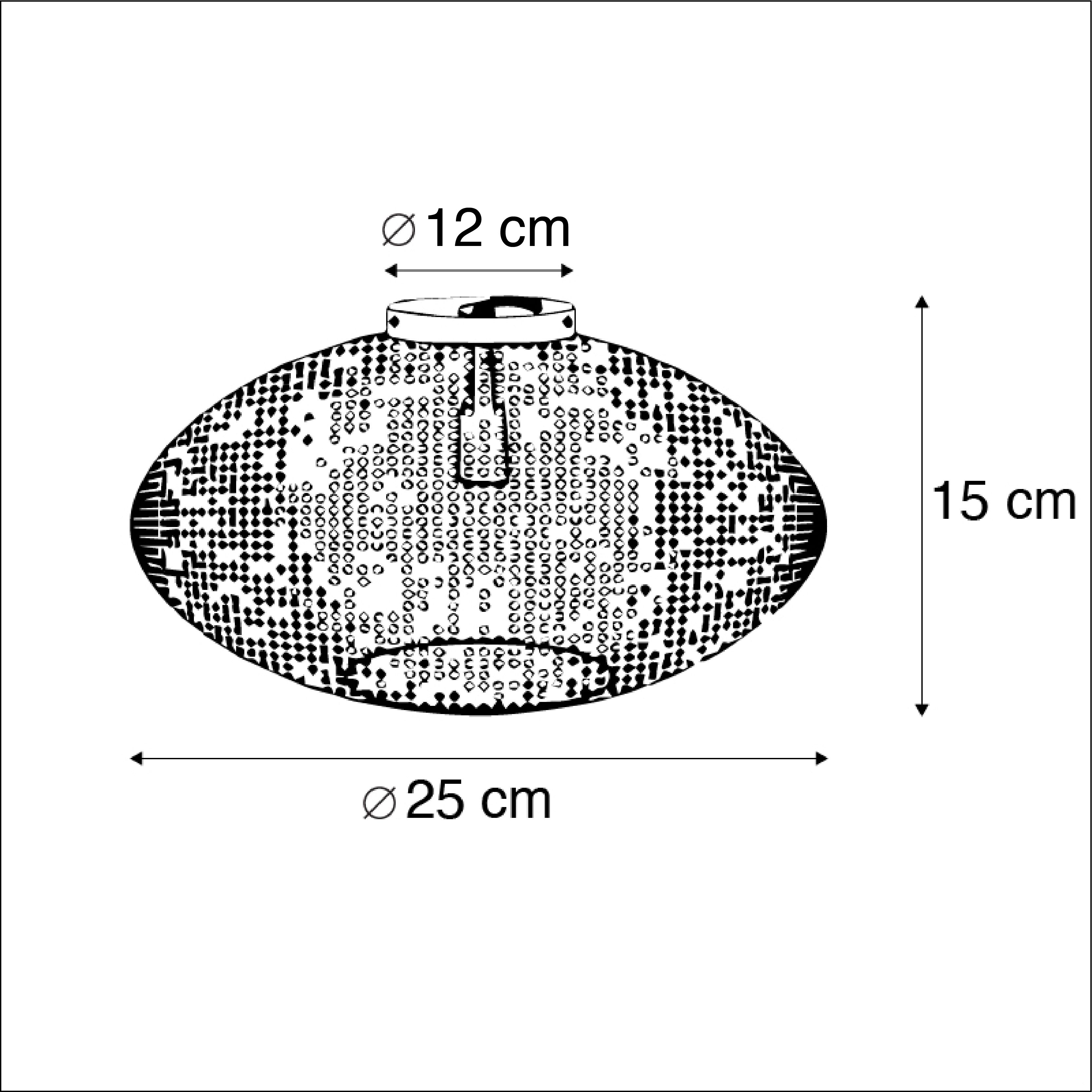 Oosterse plafondlamp zwart met goud 25 cm - Radiance
