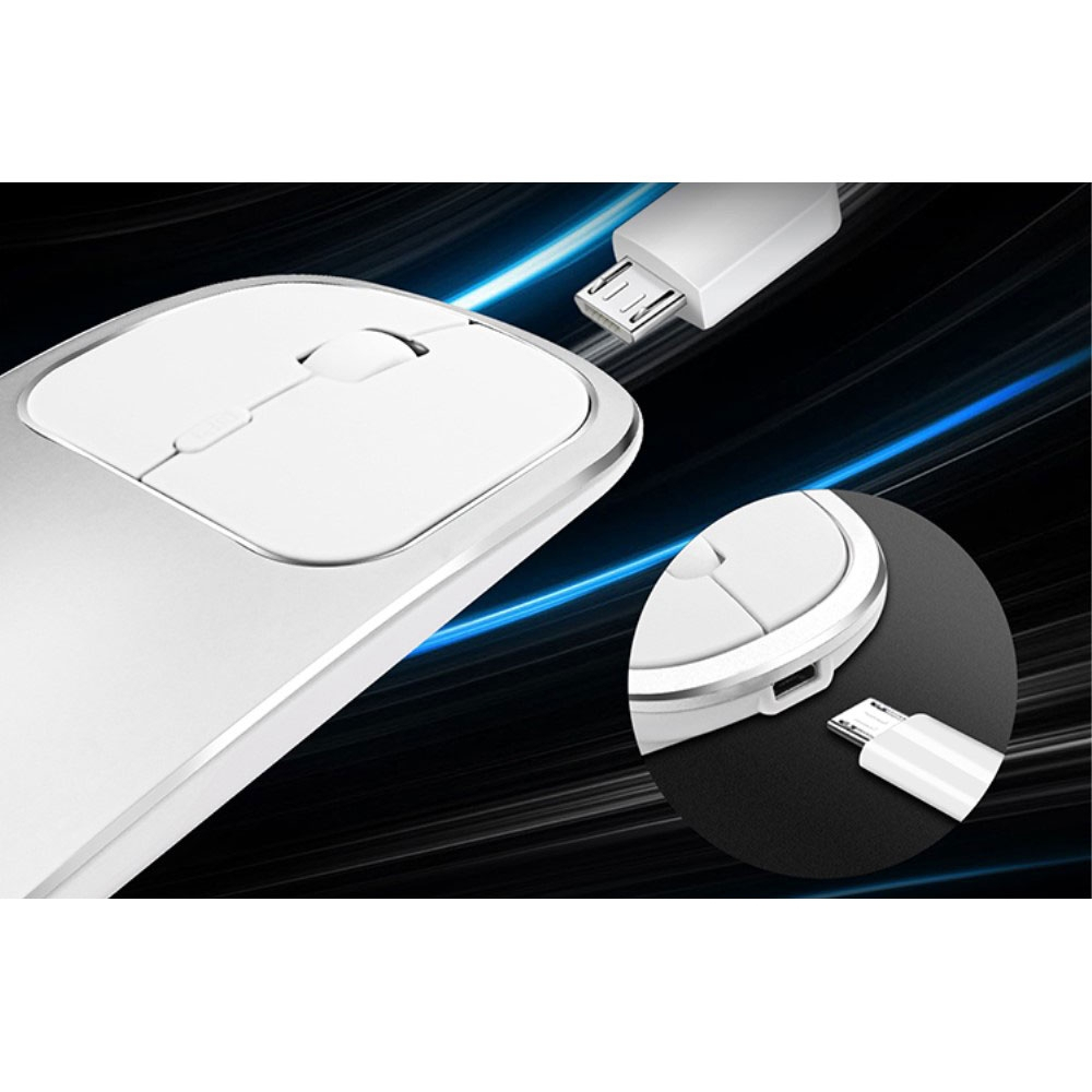 Ergonomische 2.4 GHz Optische Wireless Funk Maus 1600 DPI mit 450mA Akku   USB C Adapter - Grau