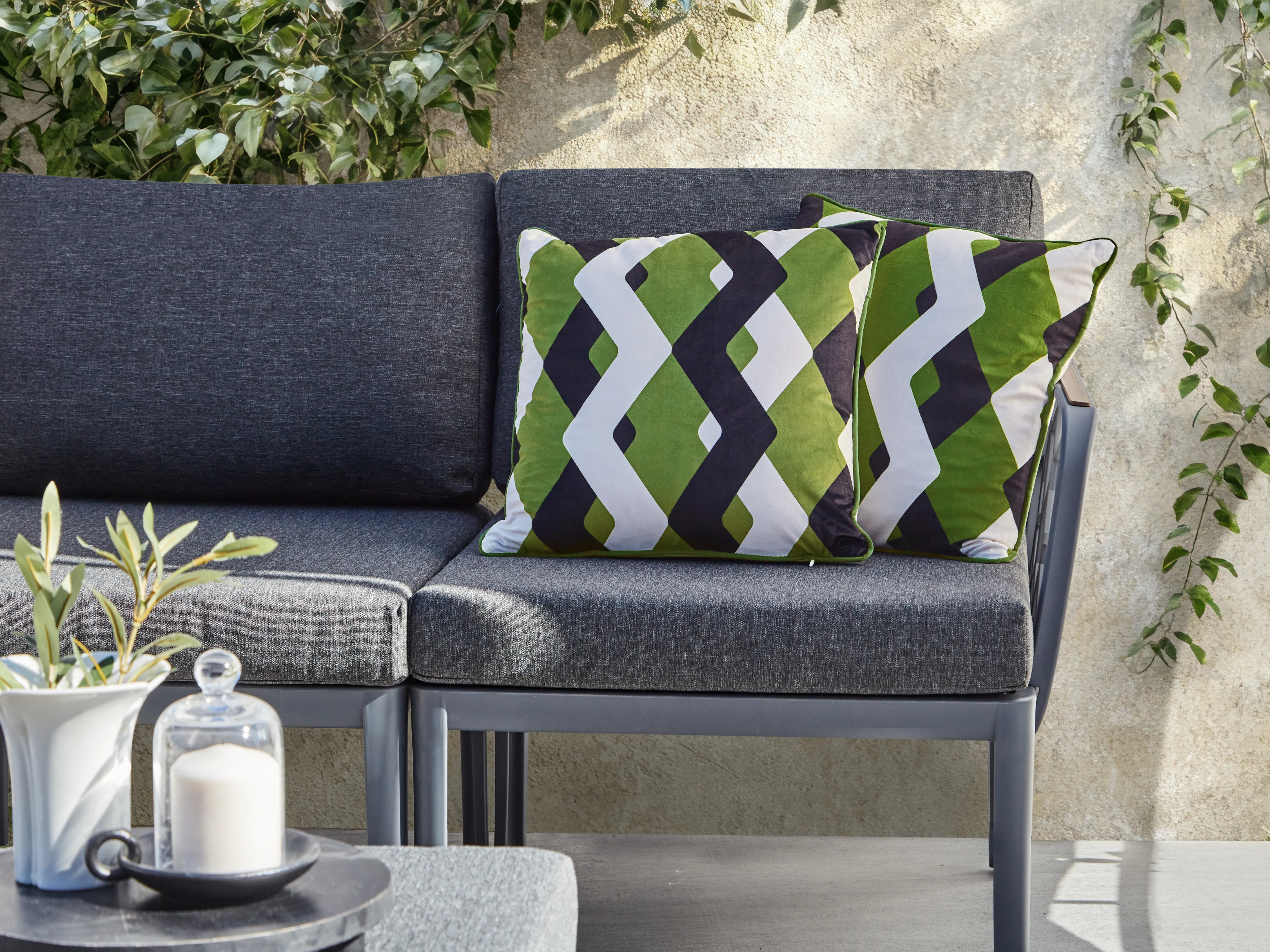 Set van 2 tuinkussens SWAY geometrisch patroon 45 x 45 cm Meerkleurig