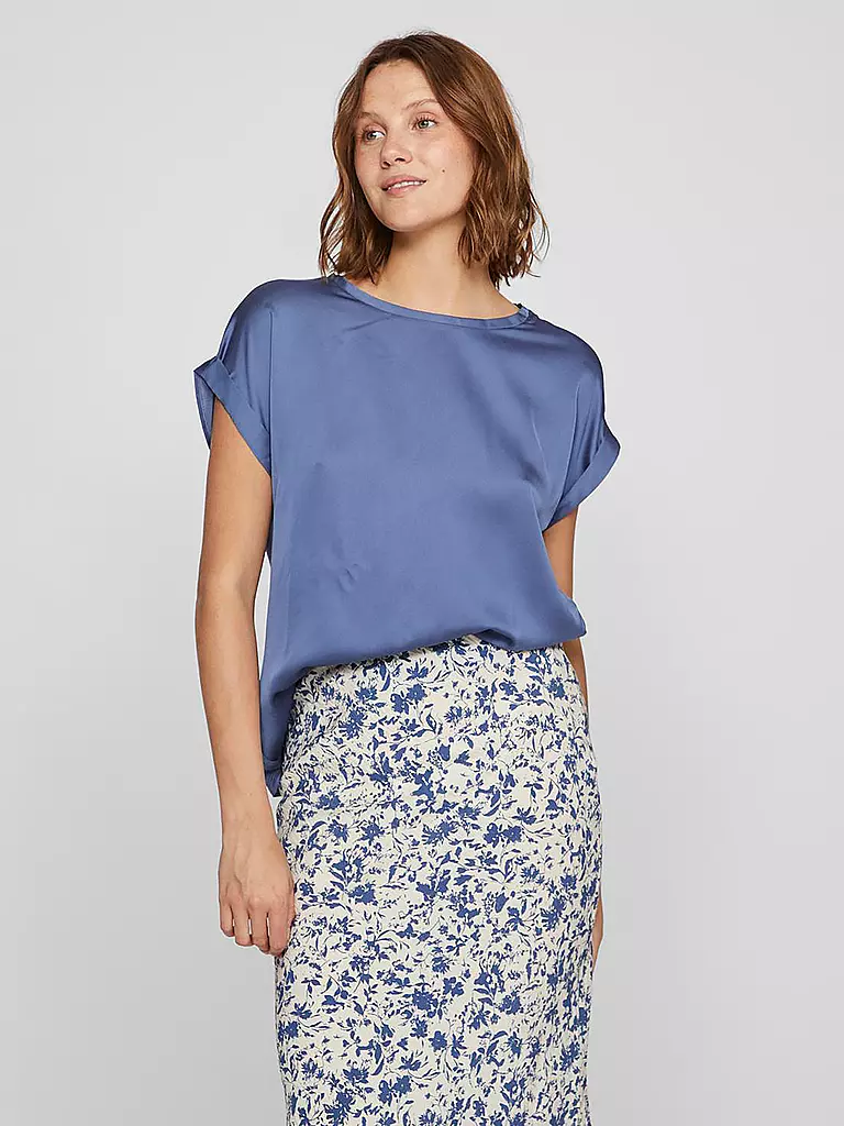 VILA Blusenshirt VIELLETTE  blau