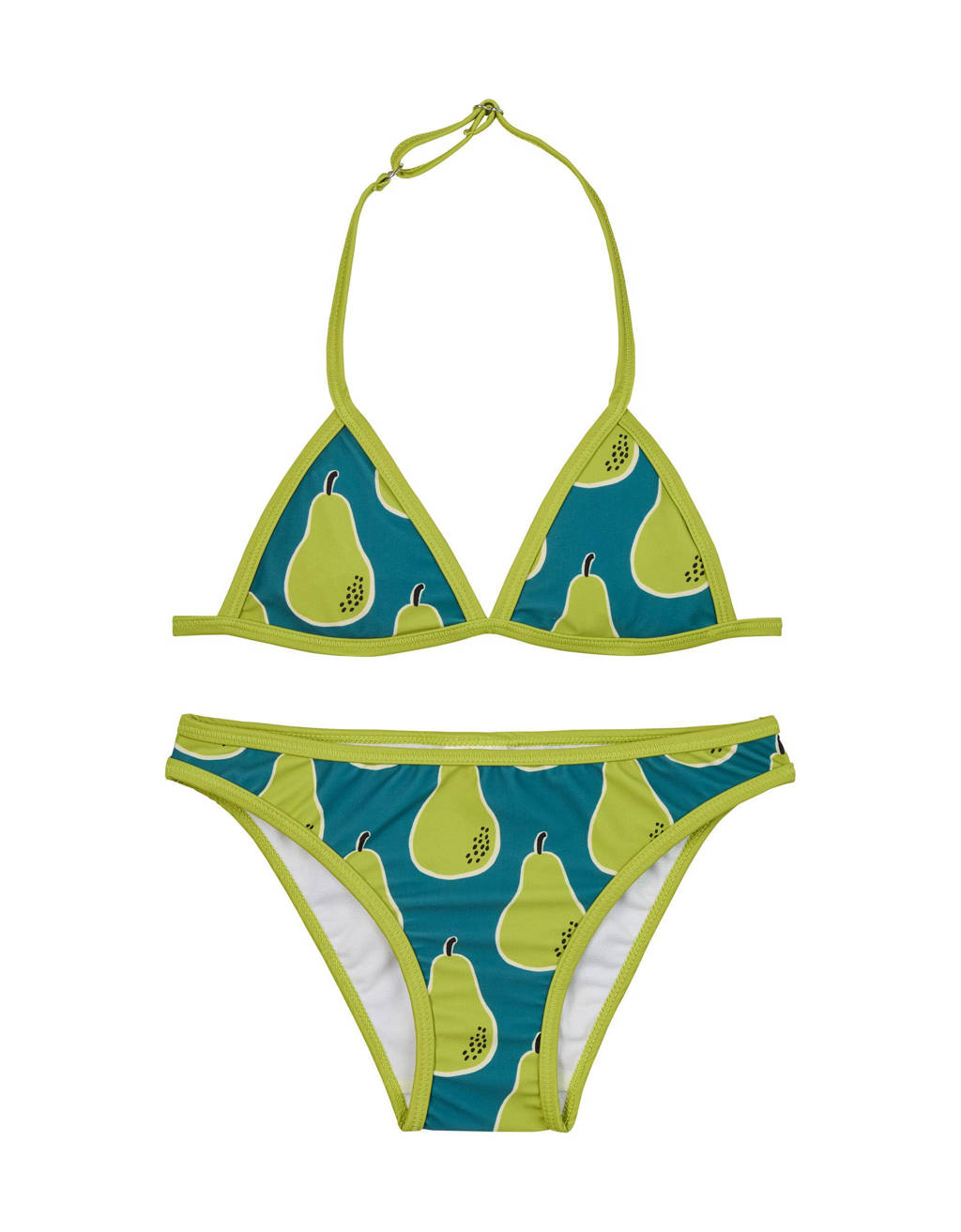 triangel bikini met fruitprint groen