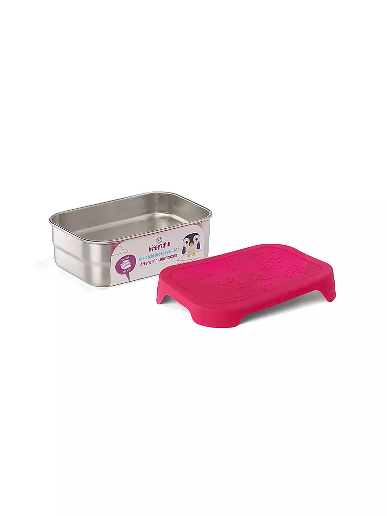AFFENZAHN Edelstahl-Brotdose  pink
