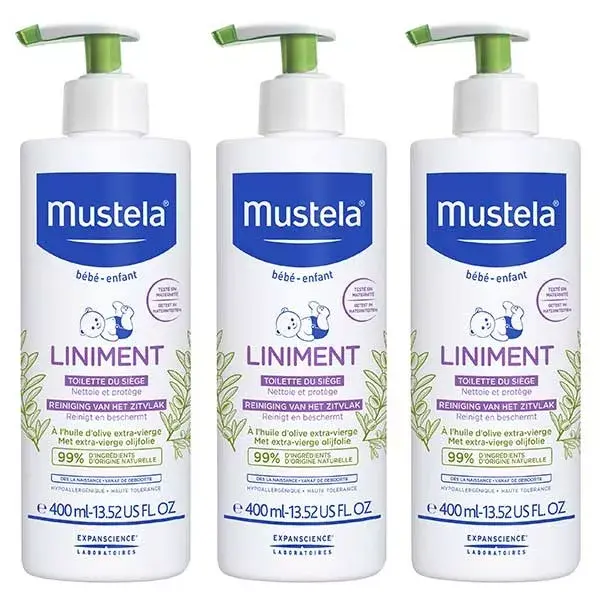 Mustela Change Linimento - Pacote com 3 unidades de 400ml