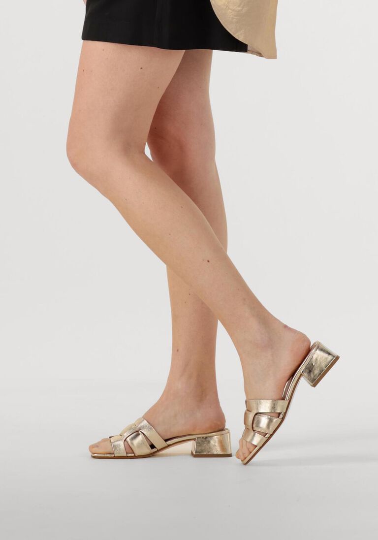 gouden stefano lauran sandalen met hak 24050