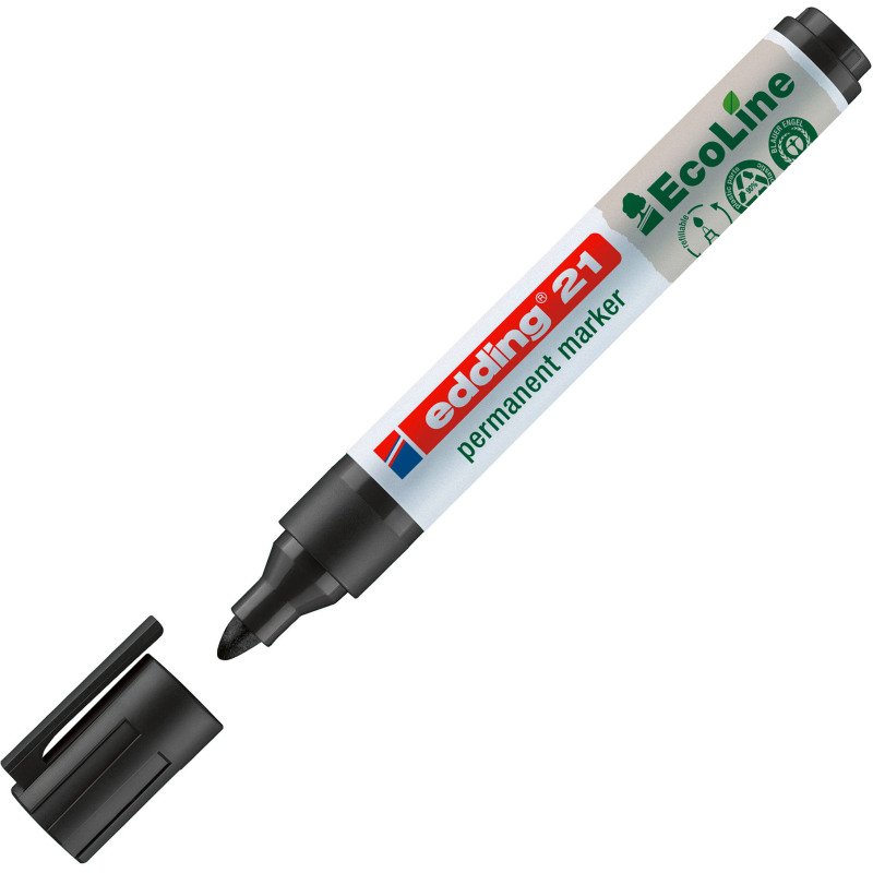 Marqueur permanent Ecoline Edding E21 rechargeables pointe ogive de 1,5 à 3 couleurs assorties - Pochette de 4