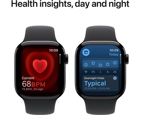Apple Watch Series 10 GPS 42mm Jet Black Aluminium Case with Black Sport Band - S/M
