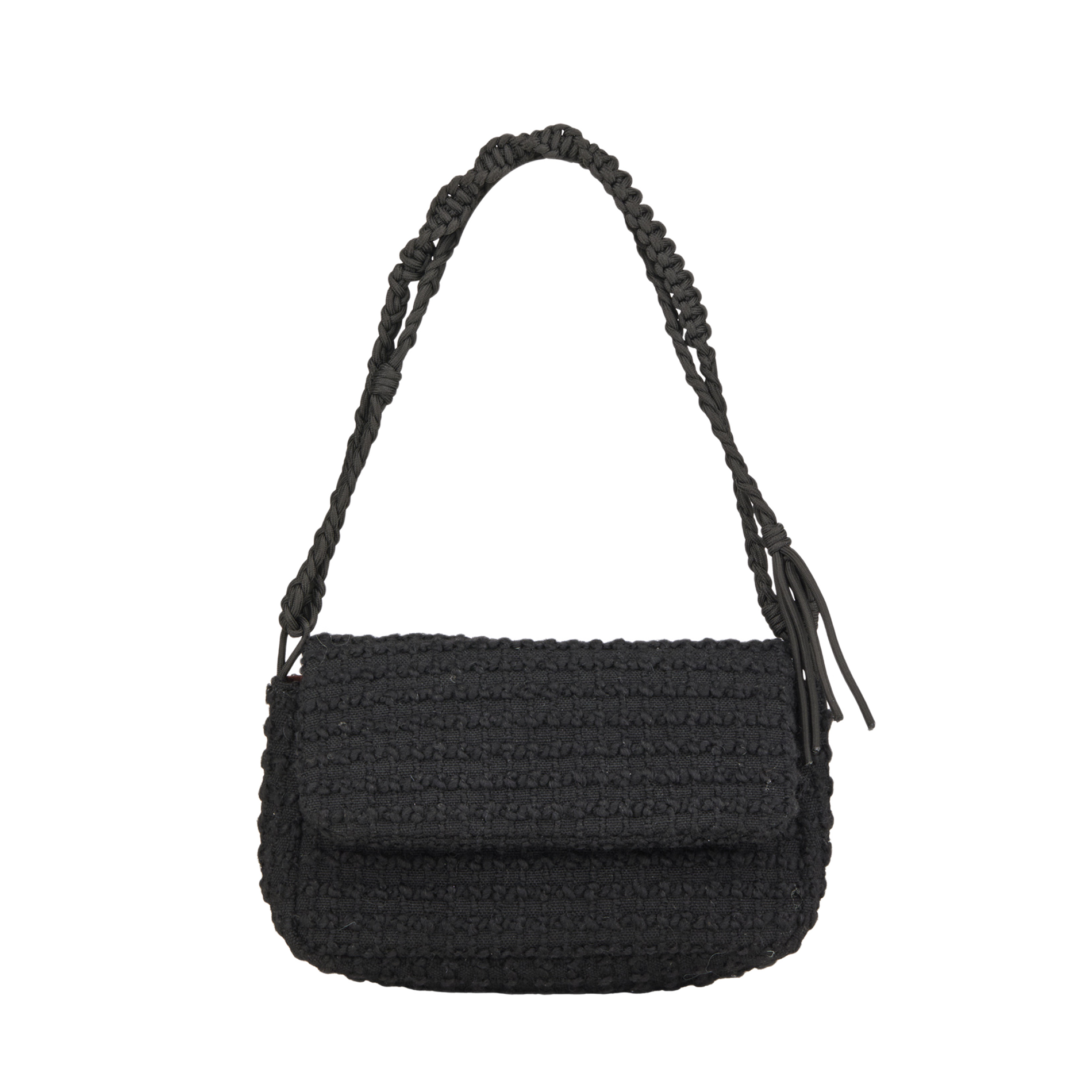 ASHBY HOLLIS - Sac porté épaule tressé en laine mélangée | Noir