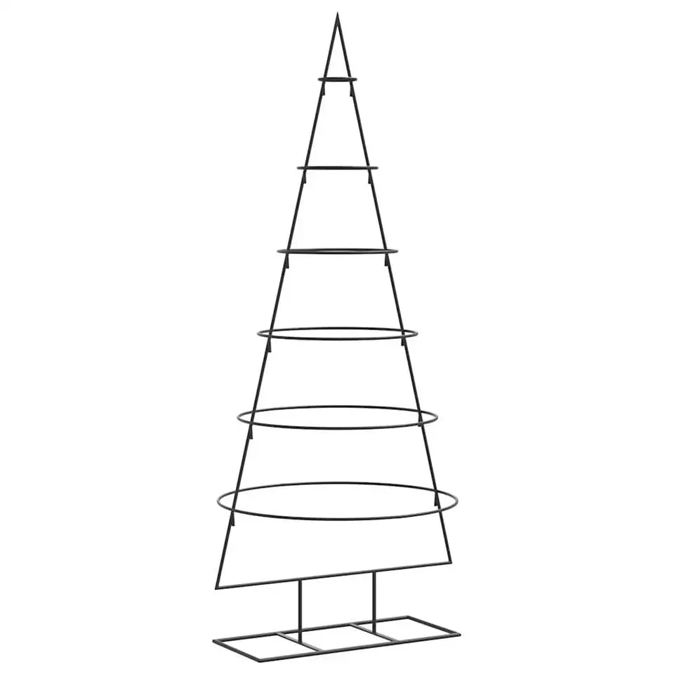 vidaXL - Kerstdecoratie kerstboom 65x60x150 cm - Zwart - Staal