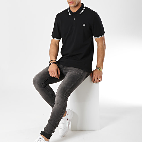 Polo Manches Courtes Twin Tipped M3600 Noir Blanc