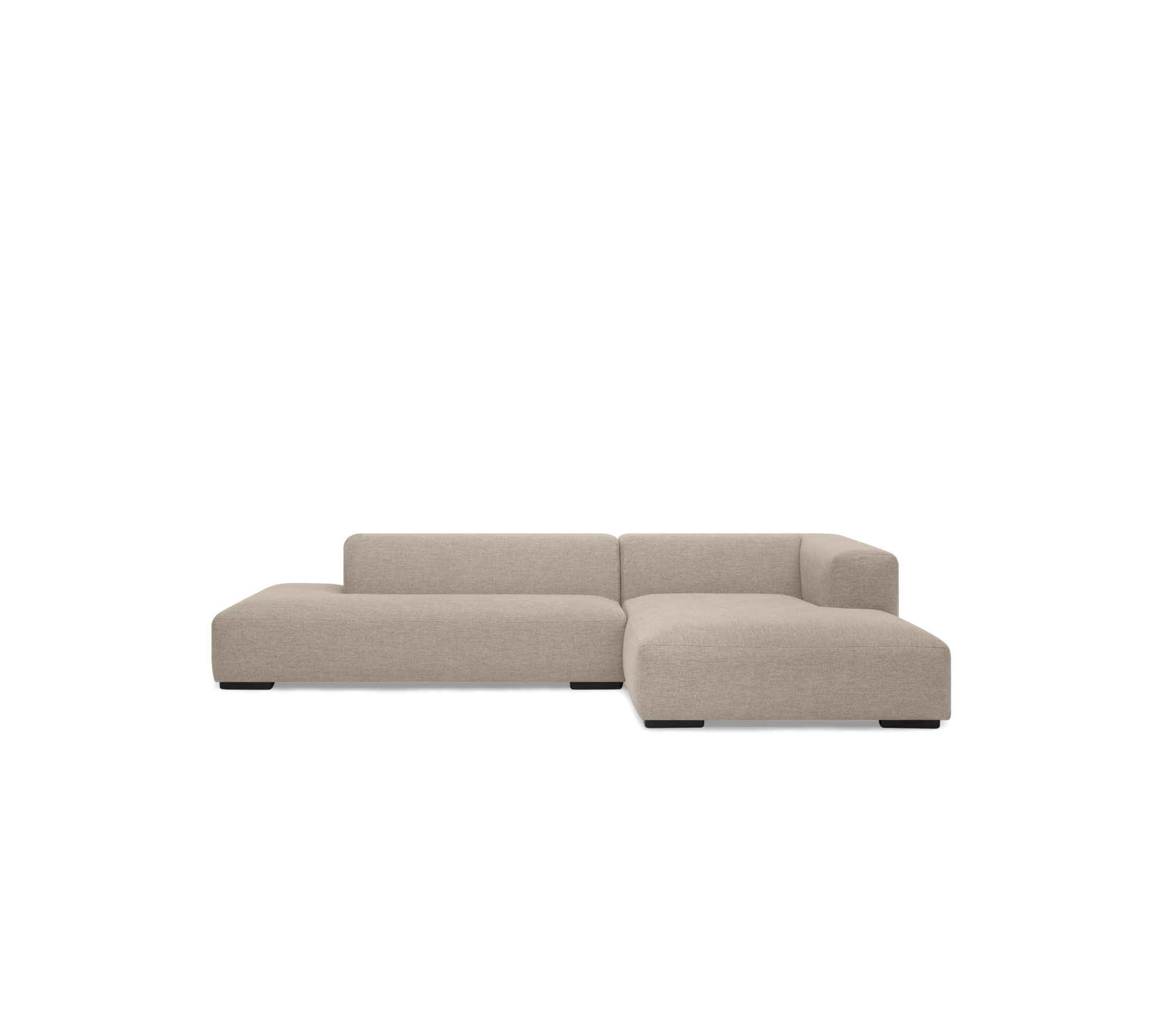 Koozo hoekbank Junior rechts Hoekbank Rechts: 313 + 712 | Stof: Beige - 900.65.1161 | Frame: Zwart | 2x koppelstuk