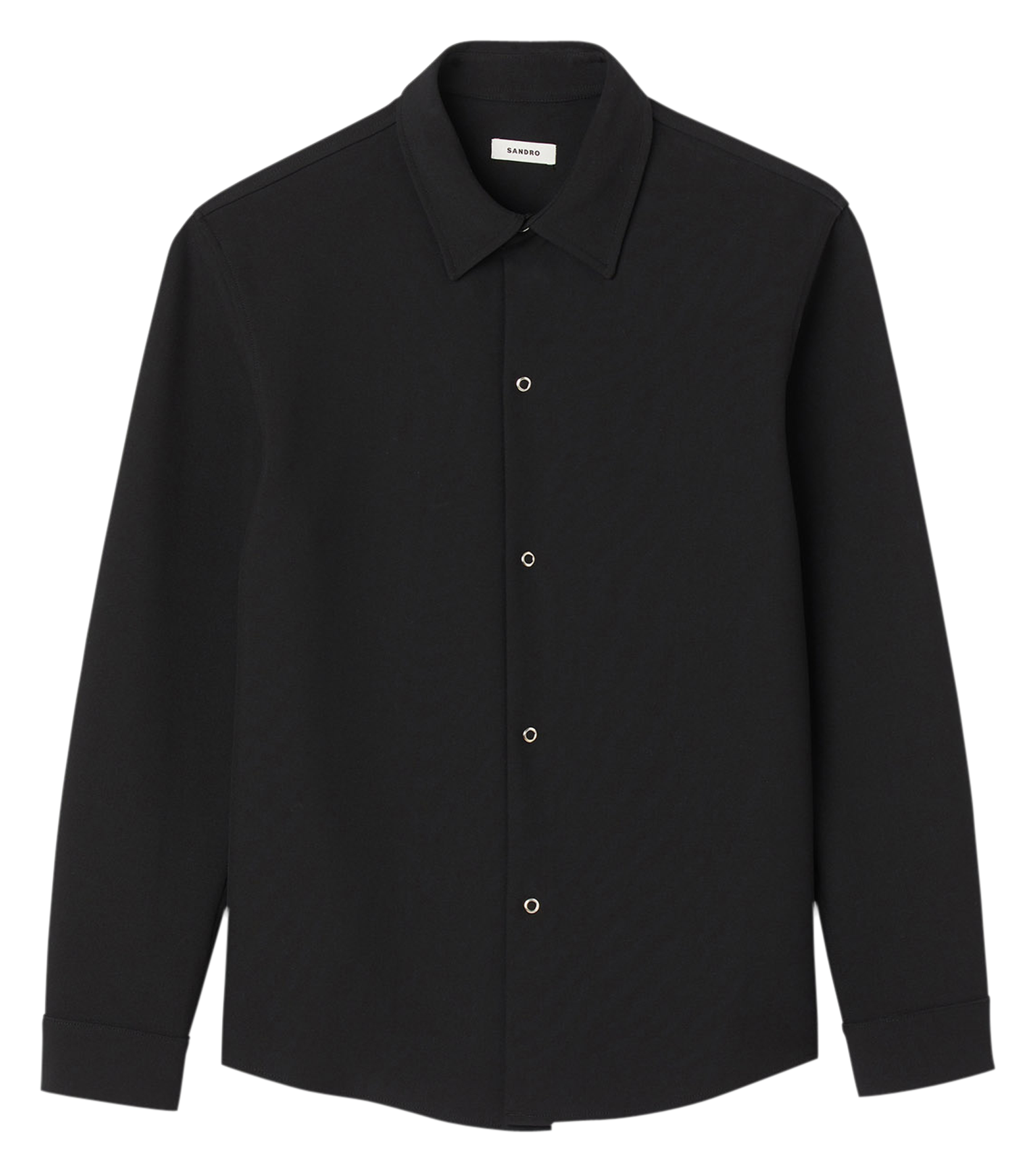 Chemise droite à col classique| Noir