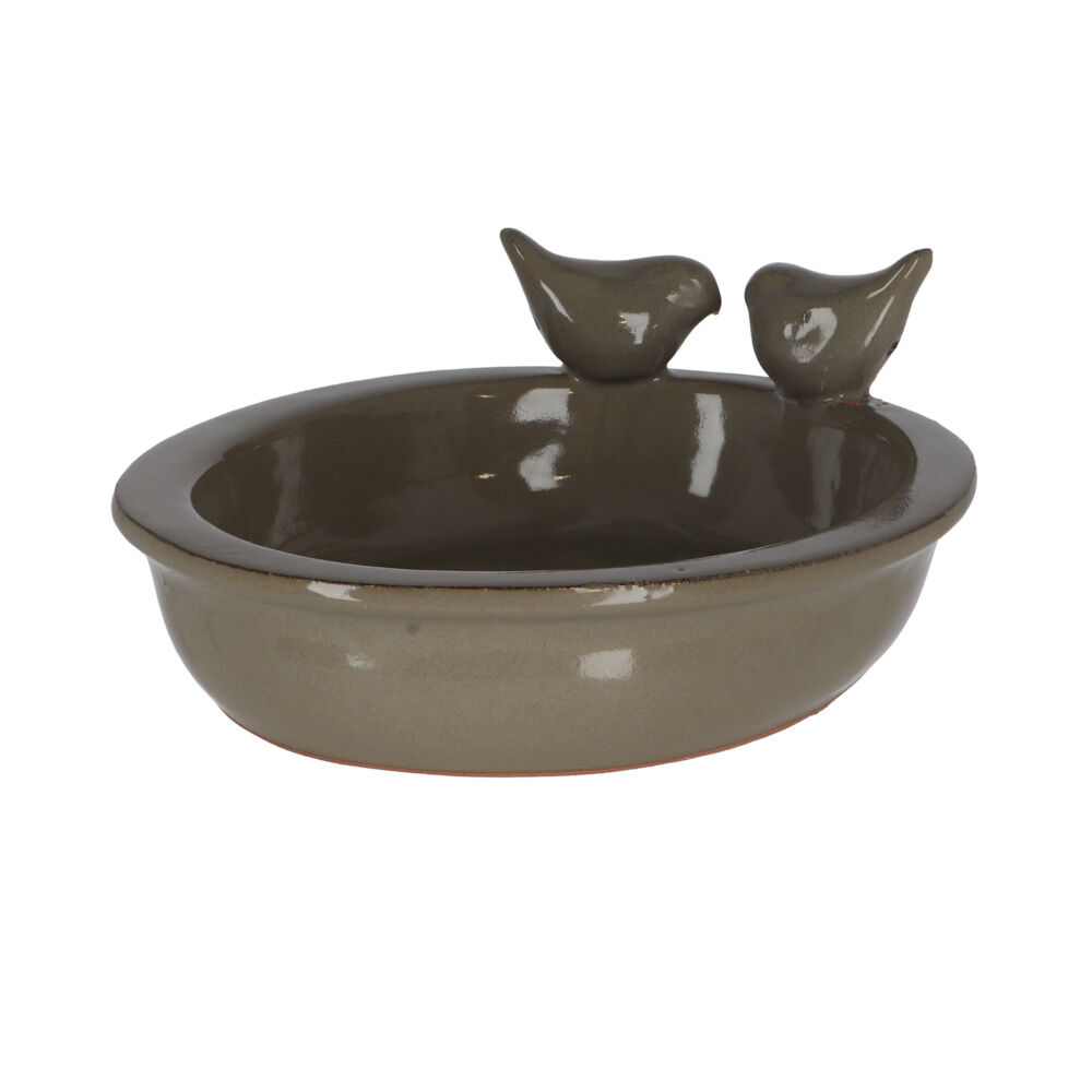 Best for Birds - Waterschaal ovaal - Grijs - 11x23x31 cm - Ovaal