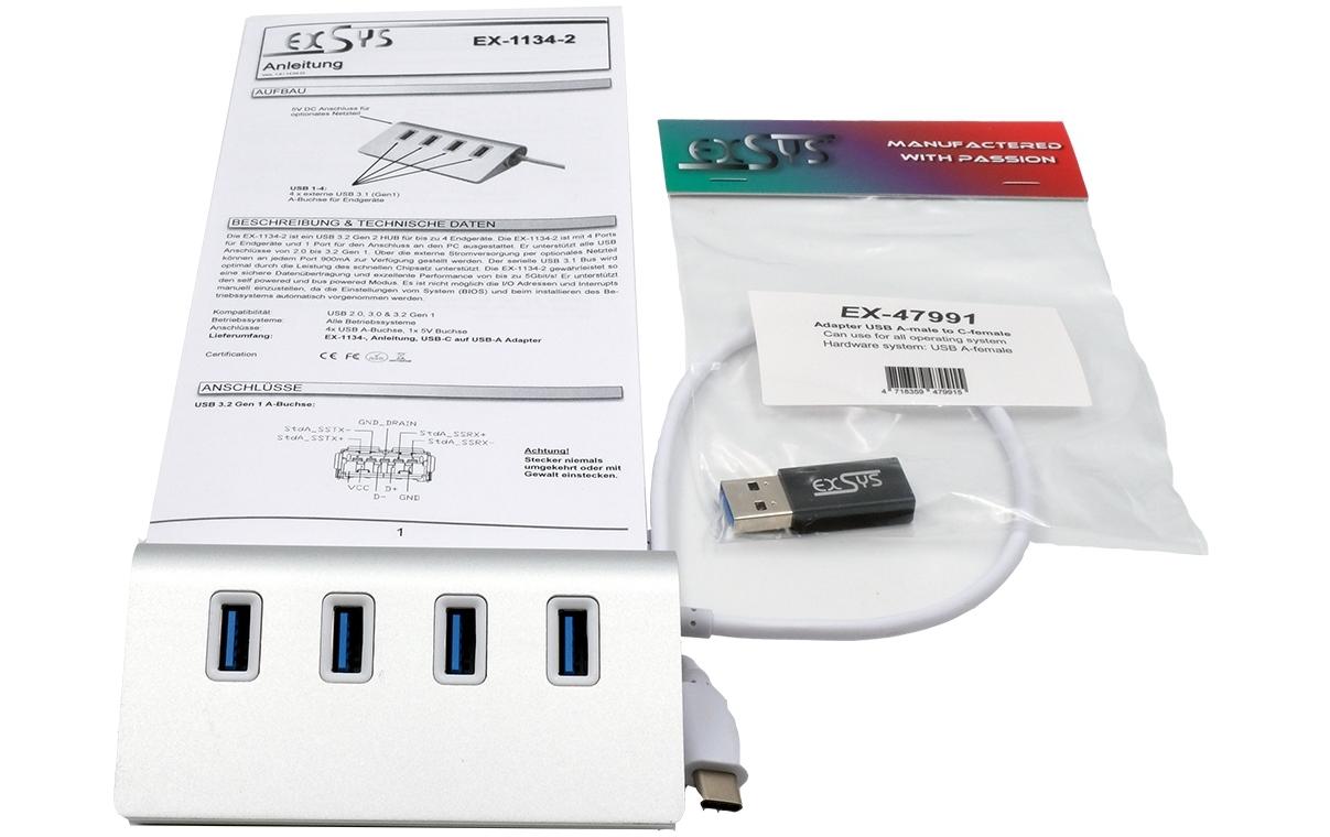USB-Hub EX-1134-24-Port USB 3.0 HUB in einem elegantem Metall-Gehäuse