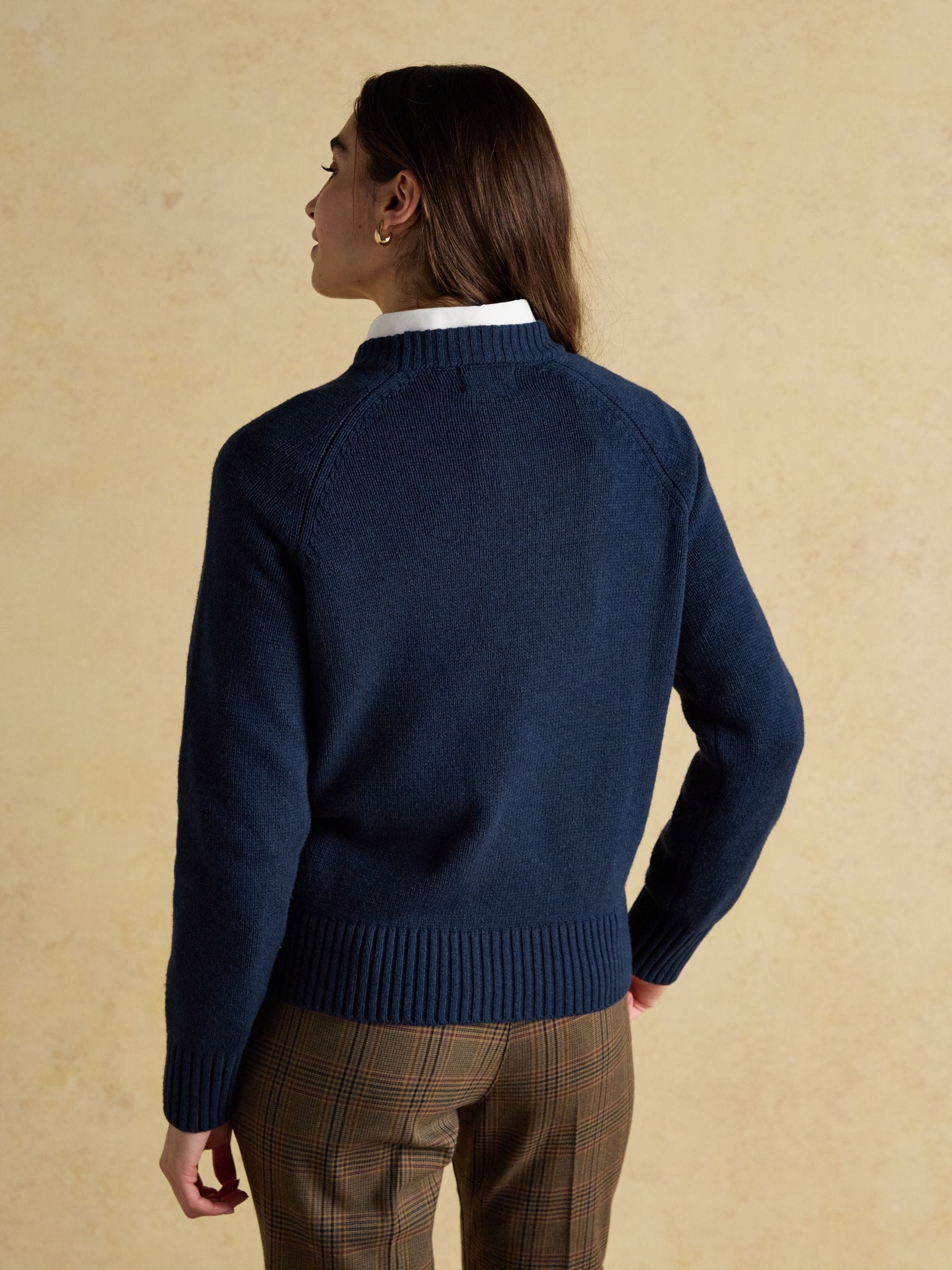 Navy Monty Dog - Joules Intarsia Cotton-Rich Crew Neck Jumper