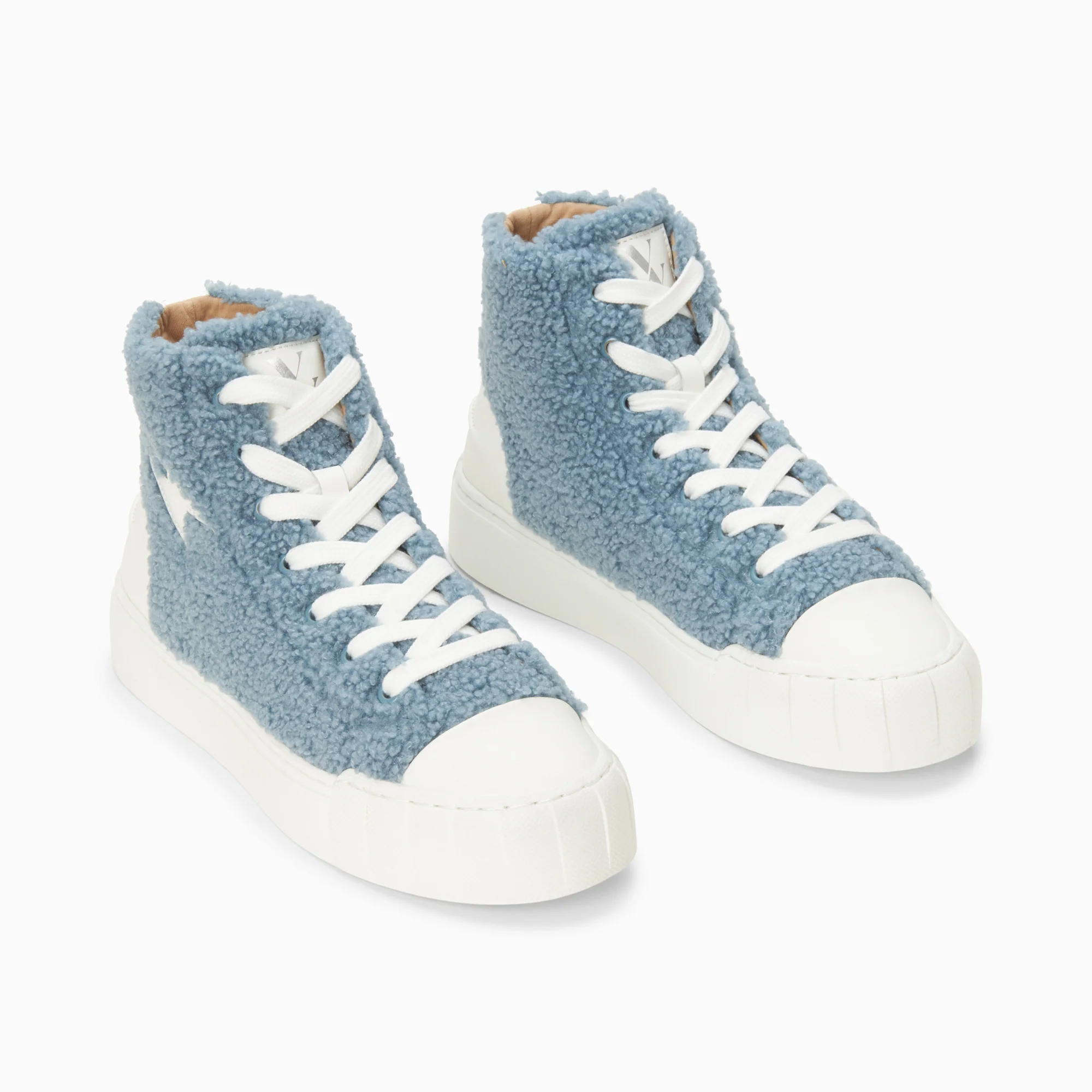 Sneakers-Baskets éclair Alba montantes bleu-gris