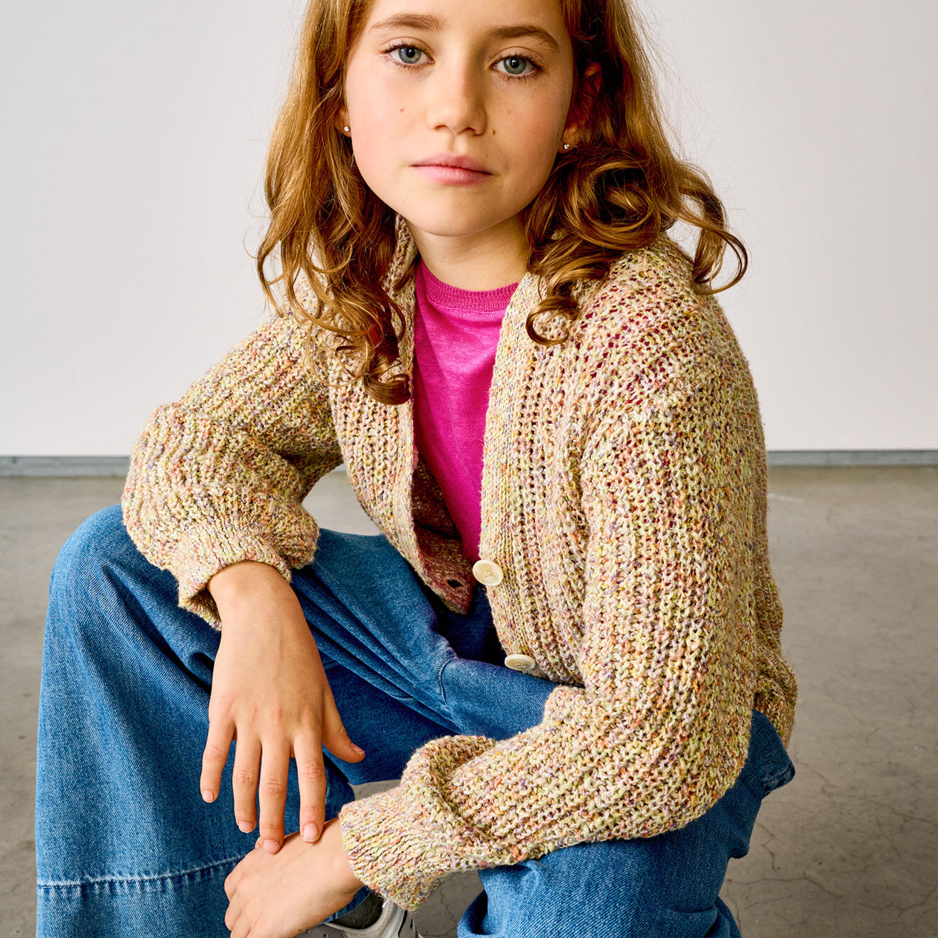 Bellerose Cardigan en Maille de Coton épaisse Auarz chiné beige