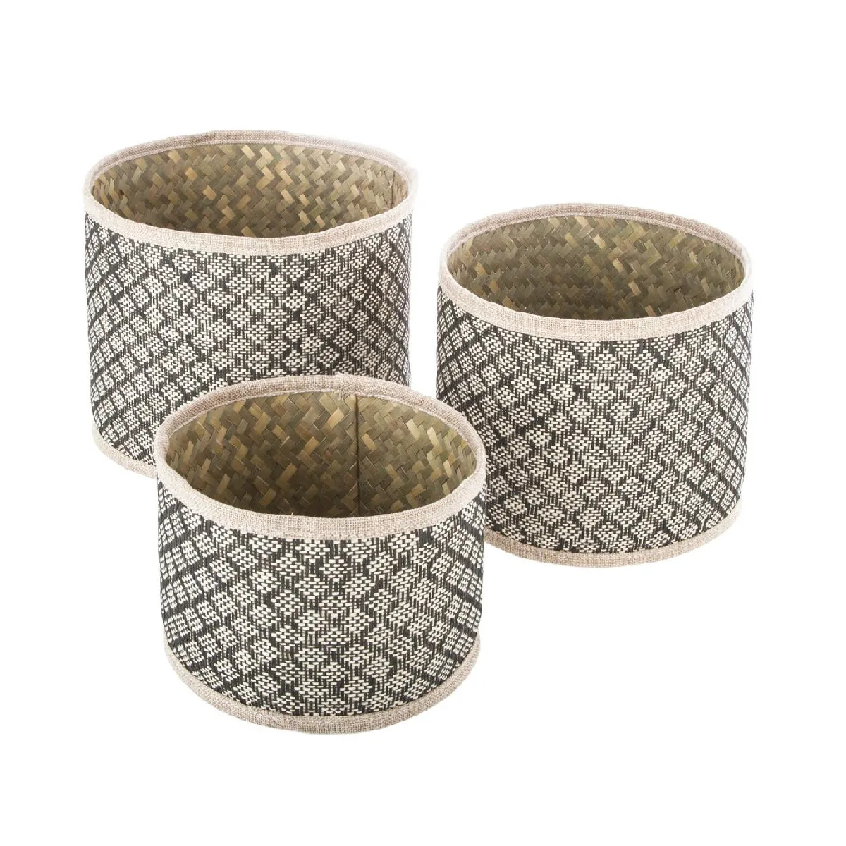 Atmosphera, Createur D'Interieur Atmosphera Paniers ronds nomades - Lot de 3 - Osier