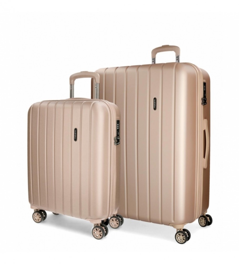 Conjunto de malas Movom Movom Wood Champagne - 38,5x55x20cm / 49x70x28cm -