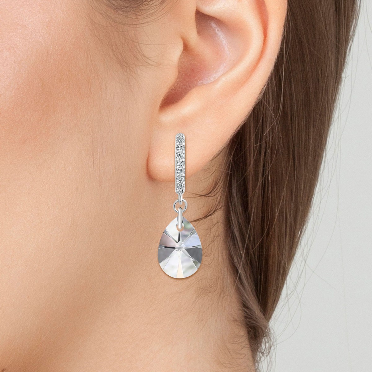 Boucles d'oreilles SC Crystal ornées de Cristaux scintillants et Zirconium